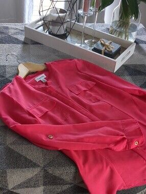 Calvin Klein Bright Pink Button-Front Shirt